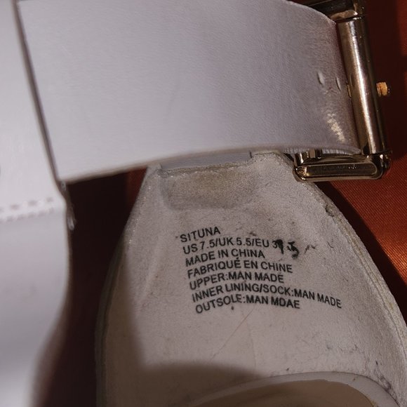 JustFab White Situna Platform Wedge Sandals - Picture 11 of 11